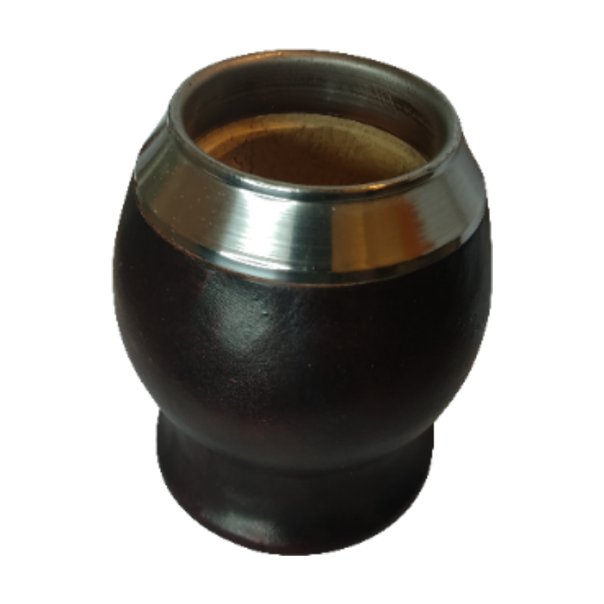 Mate copita de calabaza y cuero