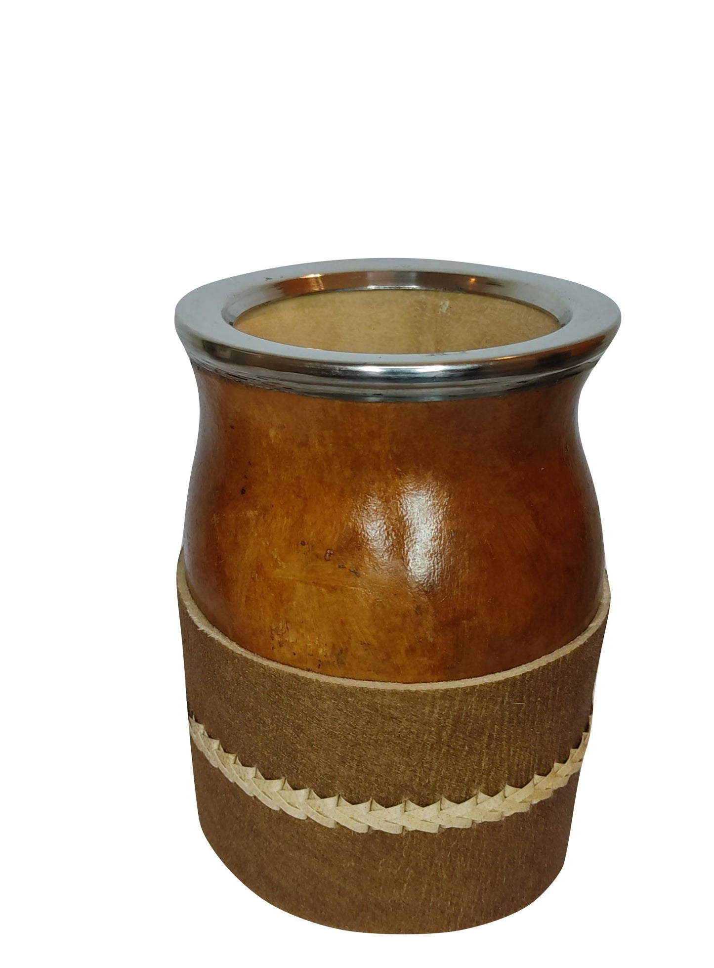 Mate camionero con posamate de cuero