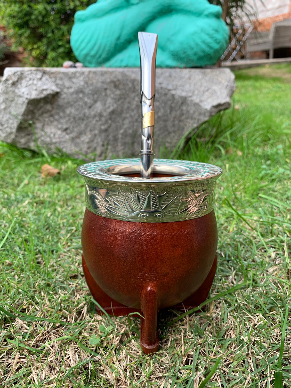 Mate imperial de calabaza+ bombilla de alpaca